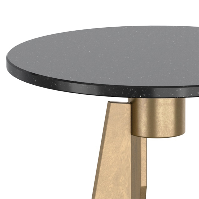 Inspire Modern Industrial Marble & Brass Accent Table - Black & Aged Gold