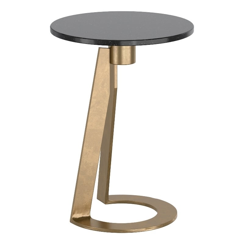 Inspire Modern Industrial Marble & Brass Accent Table - Black & Aged Gold