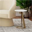 Inspire Modern Industrial Marble & Brass Accent Table - White & Aged Gold