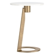 Inspire Modern Industrial Marble & Brass Accent Table - White & Aged Gold