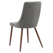 MidCentury Fabric and Metal Dining Chair Set of 2 Grey and Walnut