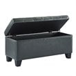 Modern Faux Leather Rectangular Storage Ottoman Bench Grey