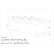 Modern Faux Leather Rectangular Storage Ottoman Bench Grey