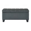 Modern Faux Leather Rectangular Storage Ottoman Bench Grey