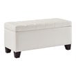 Modern Faux Leather Rectangular Storage Ottoman Bench White