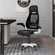 Modern Fabric and Metal Office Chair Grey and Black