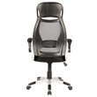 Modern Fabric and Metal Office Chair Grey and Black
