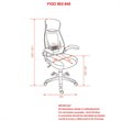 Modern Fabric and Metal Office Chair Grey and Black