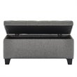 Modern Fabric Rectangular Storage Ottoman Bench Grey