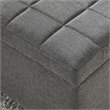 Modern Fabric Rectangular Storage Ottoman Bench Grey