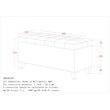 Modern Fabric Rectangular Storage Ottoman Bench Grey