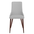 MidCentury Faux Leather and Metal Dining Chair Set of 2 Grey and Walnut