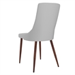 MidCentury Faux Leather and Metal Dining Chair Set of 2 Grey and Walnut