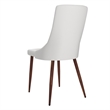 MidCentury Faux Leather and Metal Dining Chair Set of 2 White and Walnut