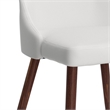 MidCentury Faux Leather and Metal Dining Chair Set of 2 White and Walnut