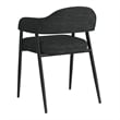 Contemporary Fabric and Metal Dining Chair Set of 2 Charcoal and Black