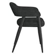 Contemporary Fabric and Metal Dining Chair Set of 2 Charcoal and Black