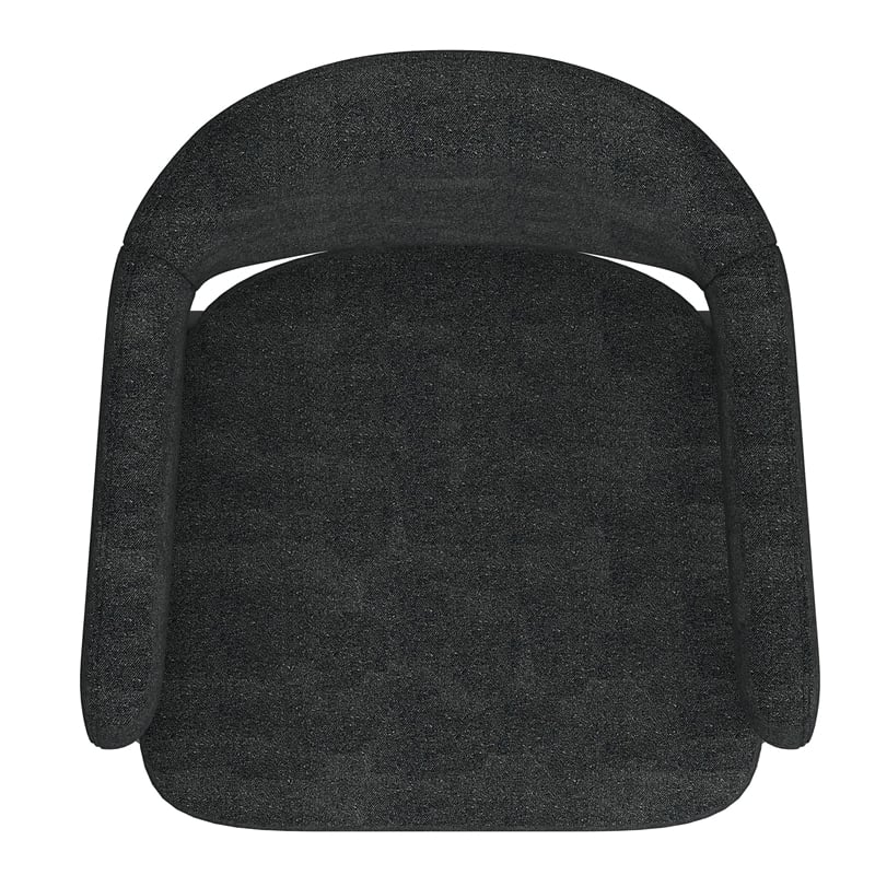 Contemporary Fabric and Metal Dining Chair Set of 2 Charcoal and Black