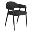 Contemporary Fabric and Metal Dining Chair Set of 2 Charcoal and Black