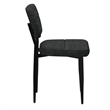 Modern Fabric and Metal Dining Chair Set of 2 Charcoal and Black