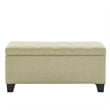 Modern Fabric Upholstered Rectangular Storage Ottoman Bench Beige