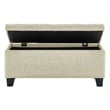 Modern Fabric Upholstered Rectangular Storage Ottoman Bench Beige