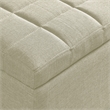 Modern Fabric Upholstered Rectangular Storage Ottoman Bench Beige