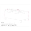 Modern Fabric Upholstered Rectangular Storage Ottoman Bench Beige