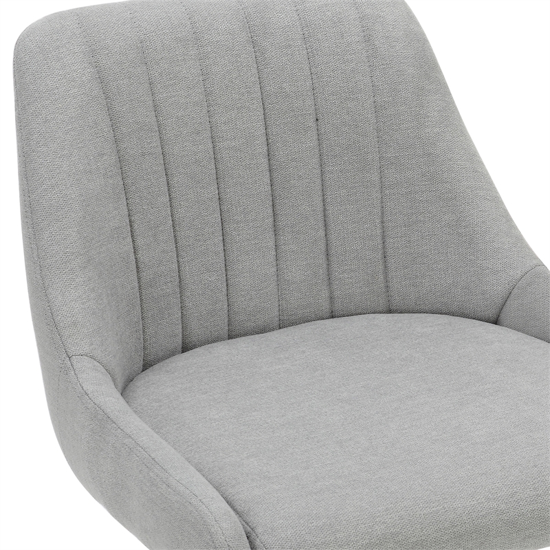 Modern Fabric and Metal Adjustable Swivel Stool Set of 2 Grey and Black