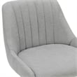 Modern Fabric and Metal Adjustable Swivel Stool Set of 2 Grey and Black