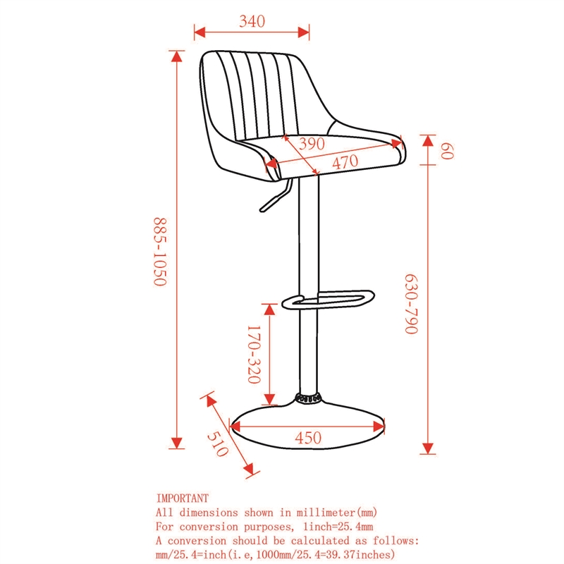 Modern Fabric and Metal Adjustable Swivel Stool Set of 2 Grey and Black