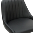 Modern Faux Leather Adjustable Stool with Swivel Set of 2 Black and Black