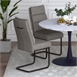 WHI Modern Fabric Metal Dining Chair Set of 2 Charcoal Black