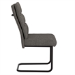 WHI Modern Fabric Metal Dining Chair Set of 2 Charcoal Black
