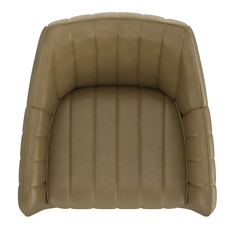 WHI Modern Faux Leather Metal Swivel Dining Accent Chair Set of 2 Moss Black