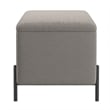 WHI Modern Fabric Metal Storage Ottoman Bench Grey Black