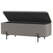 WHI Modern Fabric Metal Storage Ottoman Bench Grey Black
