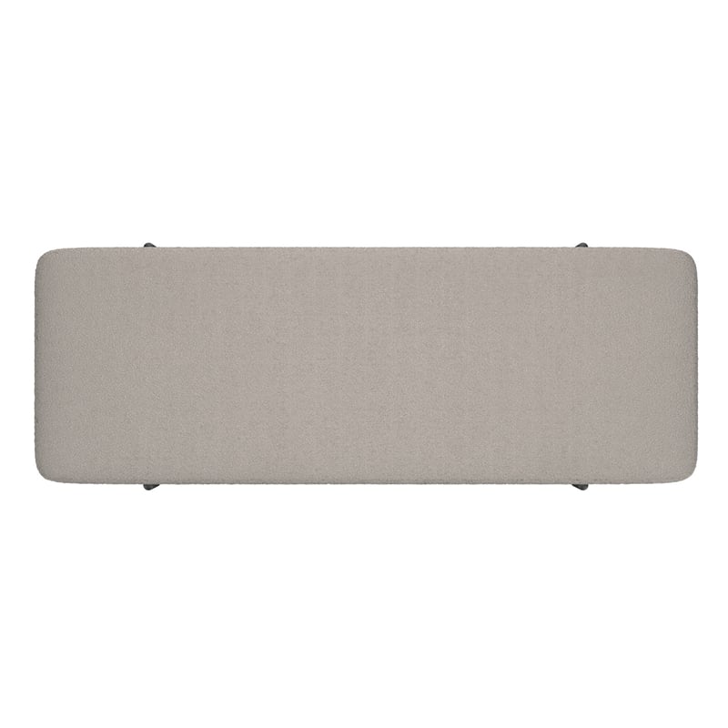 WHI Modern Fabric Metal Storage Ottoman Bench Grey Black
