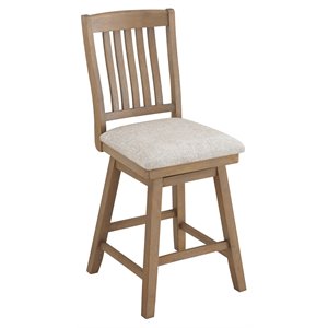 home 2 office mission back swivel wood stool in beige/oak