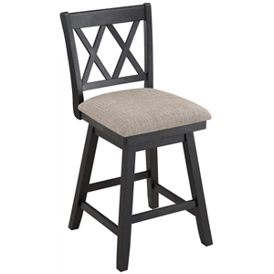 home 2 office brookline swivel wood stool in beige/black