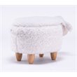 Home 2 Office Shiloh The Sheep Fabric Storage Ottoman/Stool in White/Natural