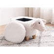Home 2 Office Shiloh The Sheep Fabric Storage Ottoman/Stool in White/Natural