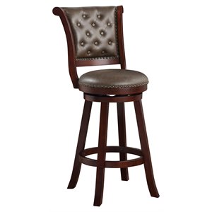 home 2 office bridgeport swivel traditional wood stool in brown