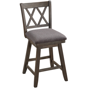 home 2 office brookline swivel traditional wood stool in gray