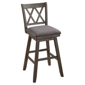 home 2 office brookline swivel traditional wood stool in gray