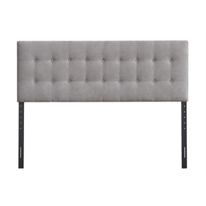 ferndale grey button tufted fabric upholstered headboard - king size