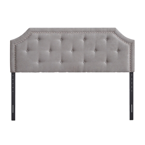 jane grey nailhead trimmed button tufted fabric headboard - king size