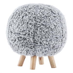 Home 2 Office Fabric Groovy Ottoman/Footstool in Gray and Natural