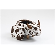 Home 2 Office Adorable Cow Traditional Fur Fabric & Wood Ottoman in Brown/White