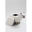 Home 2 Office Llama Animal Solid Wood & Fabric Storage Ottoman in Beige/White